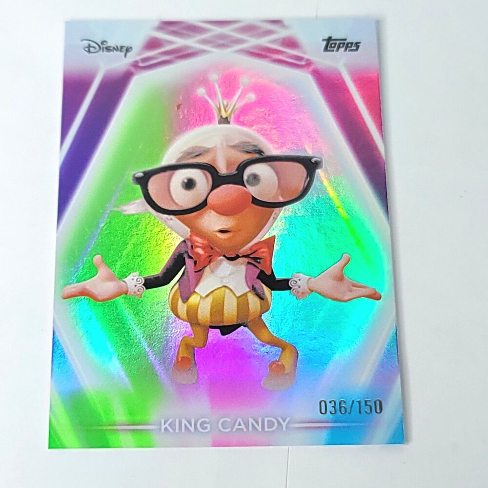 King Candy Topps 2026 Disney Neon Holo Parallel Refractor Limited 036/150